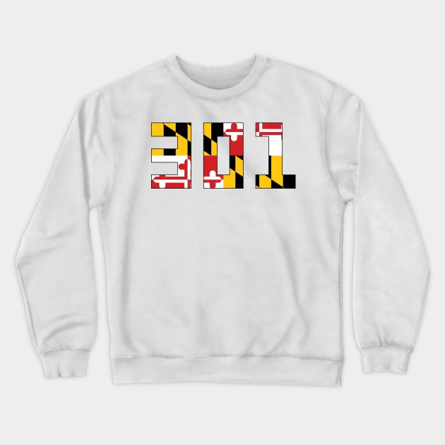 301 Maryland Flag Crewneck Sweatshirt by polliadesign